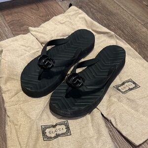 Gucci Black Flip Flops